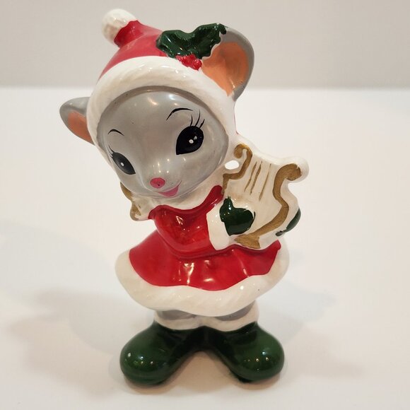 Cute Vintage 60s Napcoware Christmas Carol Mice Set of 4 - Picture 4 of 10